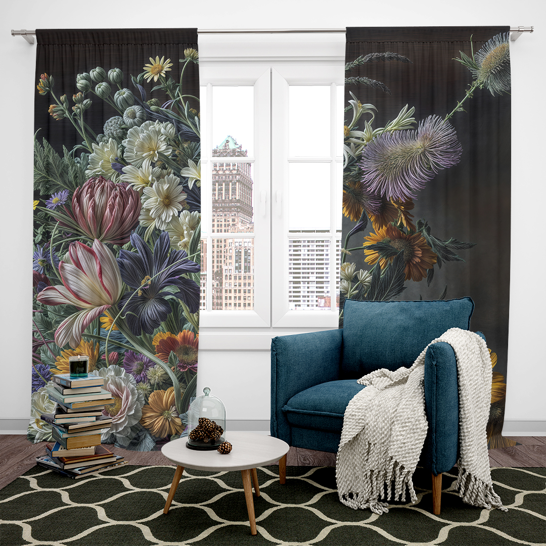 Karanlık Tuvalde Açan Renk Cümbüşü Fon Perde