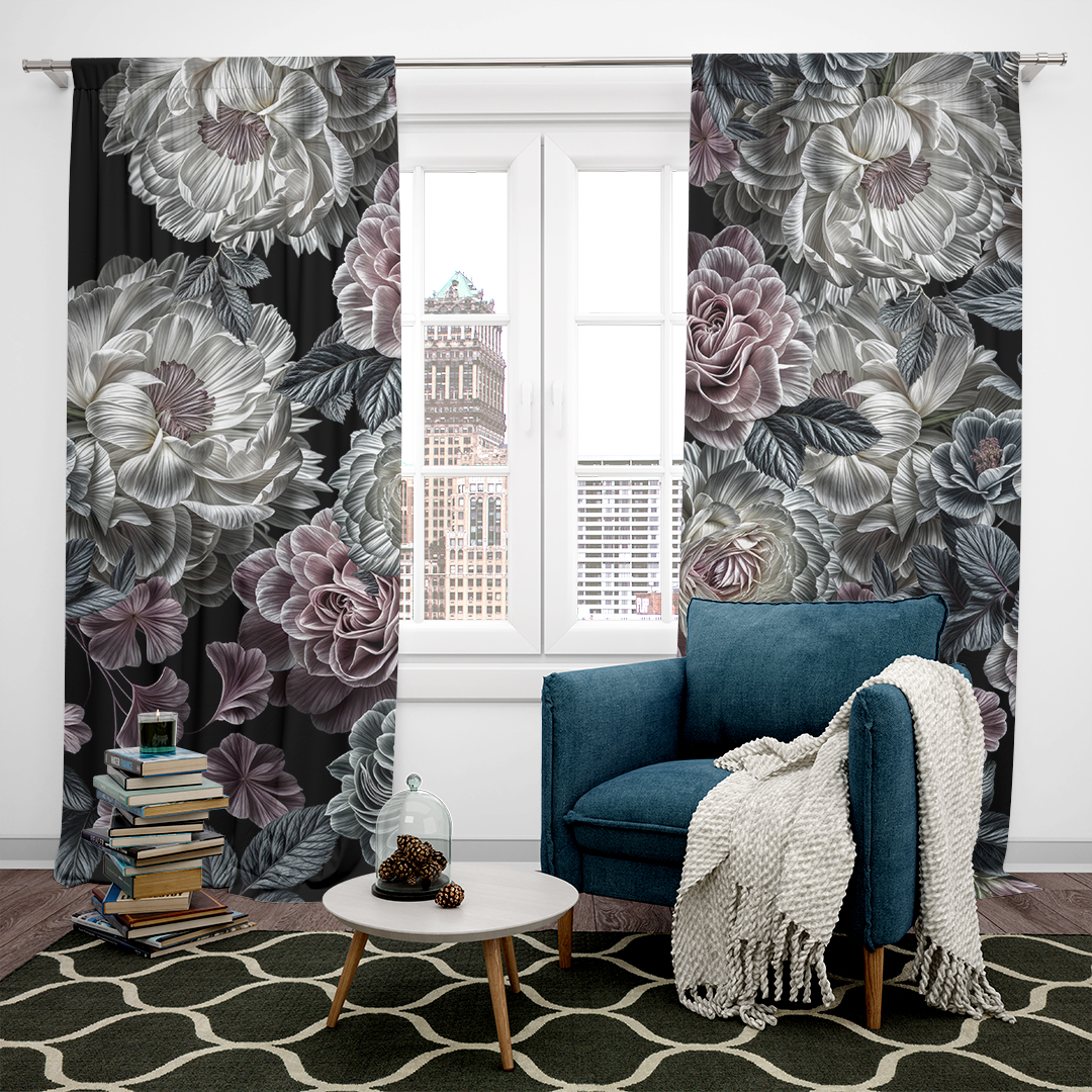 Karanlıkta Açan Nadide Çiçekler Fon Perde