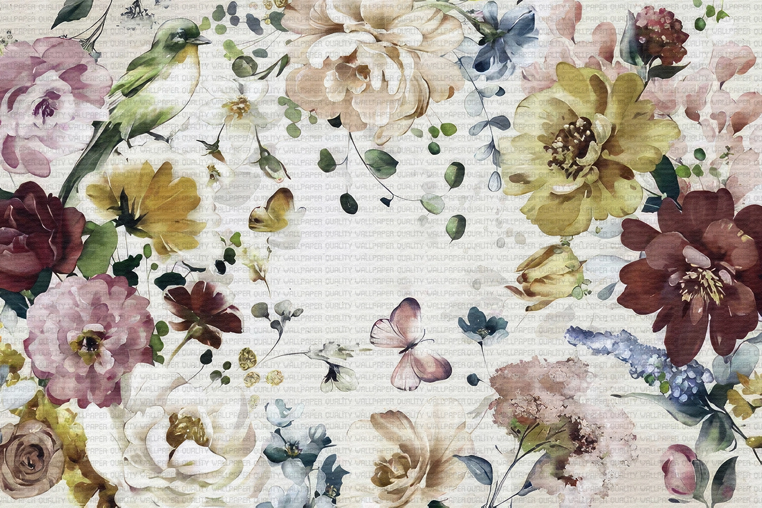 Kelebeklerin Dansı ve Zarif Çiçeklerin Nostaljik Bir Rüyayı Andıran Tasarımı