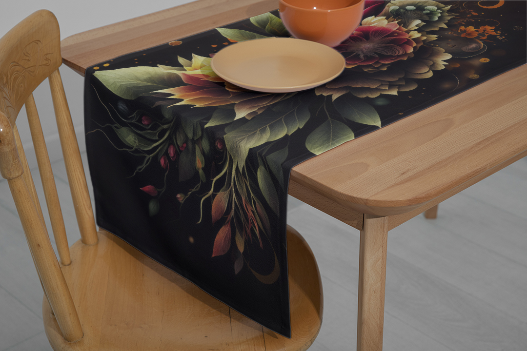 Modern Çizgilerle Buluşan Çiçek Bahçesi Runner