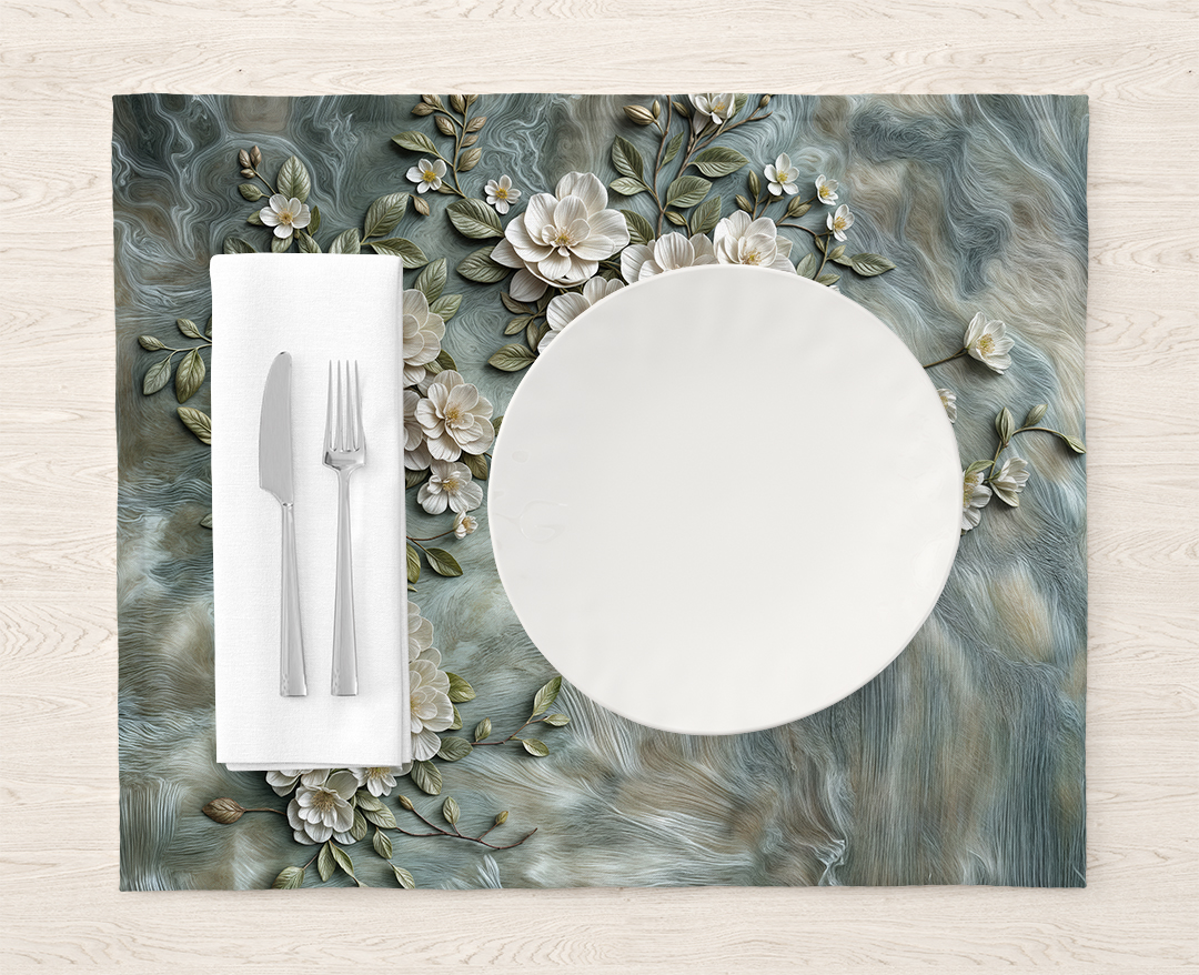 Pastel Mermer Dokulu Zeminde Narin Çiçek Buketi Amerikan Servis