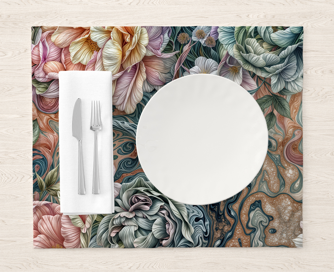 Pastel Renklerin Çiçekler ile Dansı Amerikan Servis