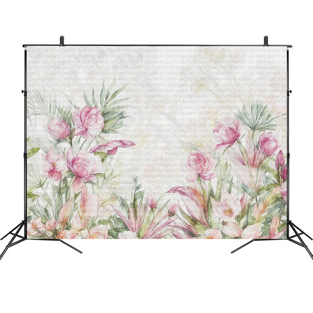 Pembe Çiçeklerin Büyüsünün Zarafeti Fon Kumaş