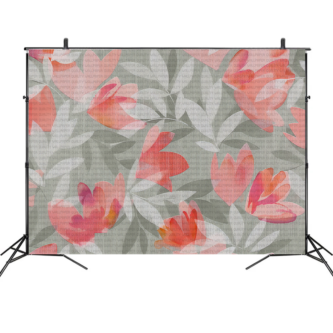 Puslu Tonlarda Çiçeklerin Büyülü Dansı Fon Kumaş