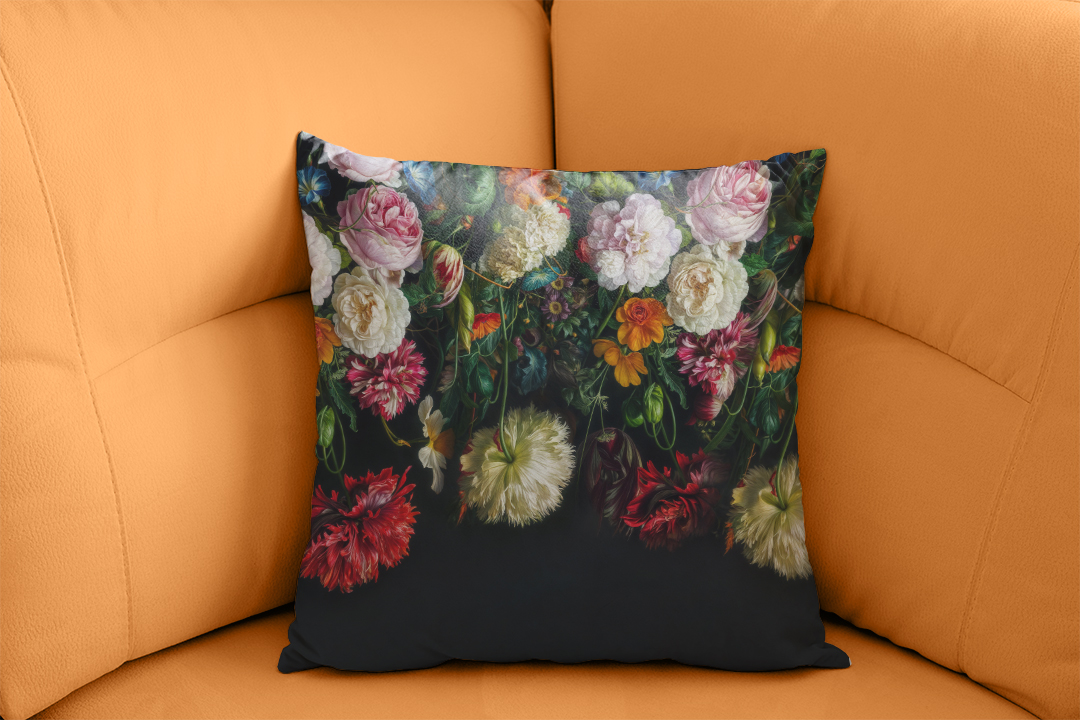 Rönesans Esintili Çiçek Bahçesi Kırlent