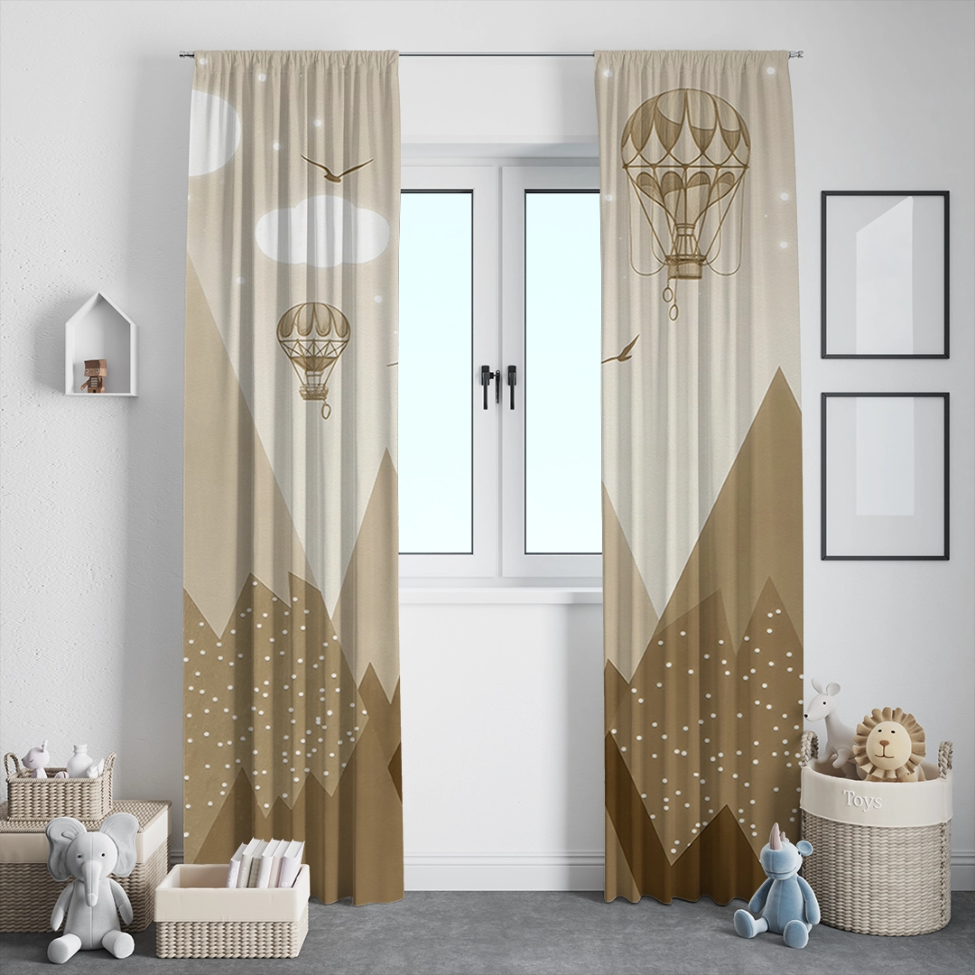 Sepya Tonlarında Yükselen Balonlar Fon Perde