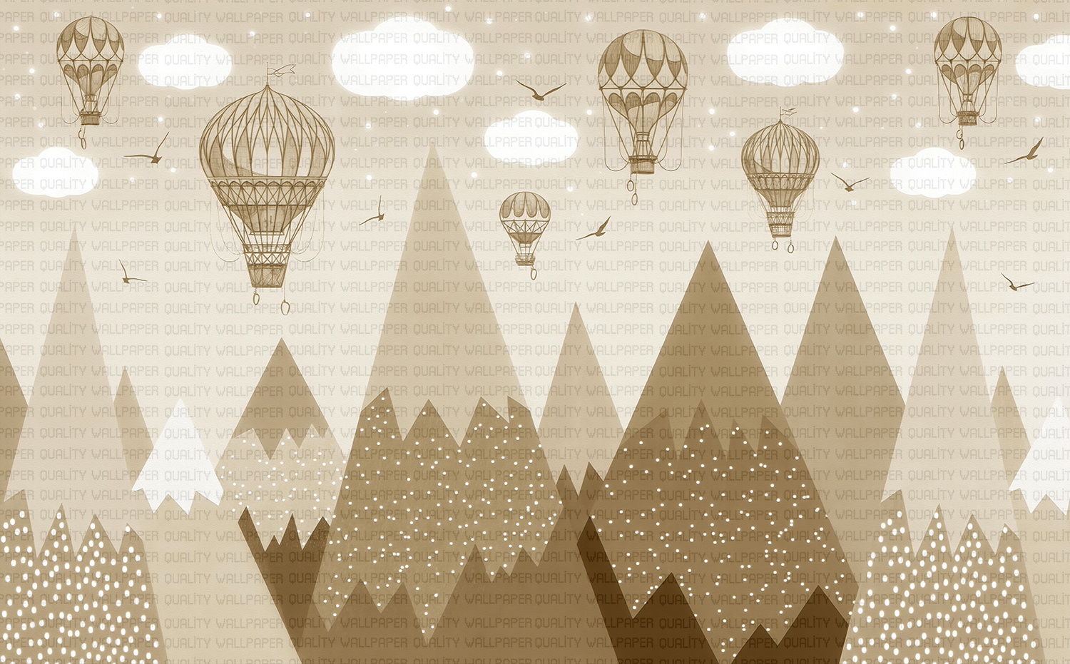 Sepya Tonlarında Yükselen Balonlar