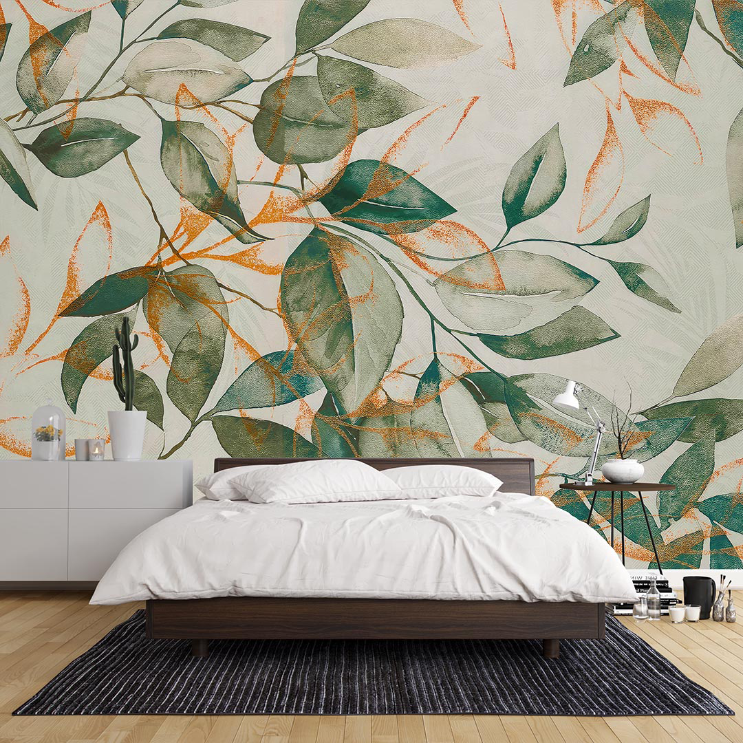 Soft Yapraklarla Güzelleşen Desen Poster Duvar Kağıdı