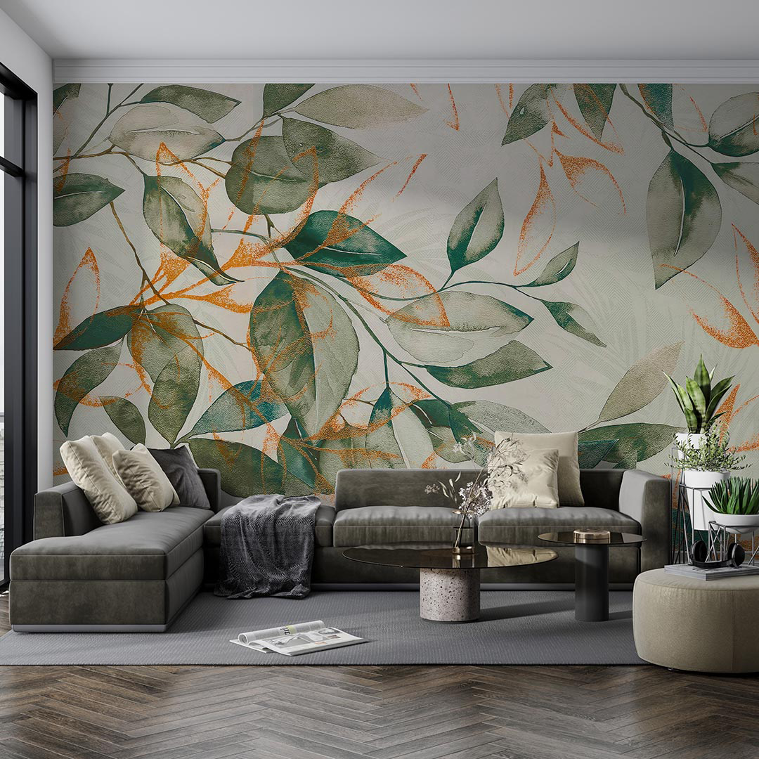 Soft Yapraklarla Güzelleşen Desen Poster Duvar Kağıdı