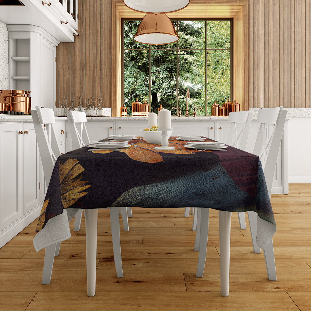 Sonbaharın Gizemli Dokusu Masa Örtüsü