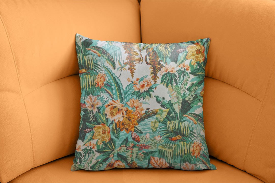 Tropik Bahçenin Renk Senfonisi Kırlent