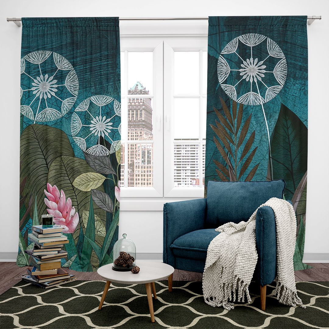 Tropik Gece Bahçesi Fon Perde