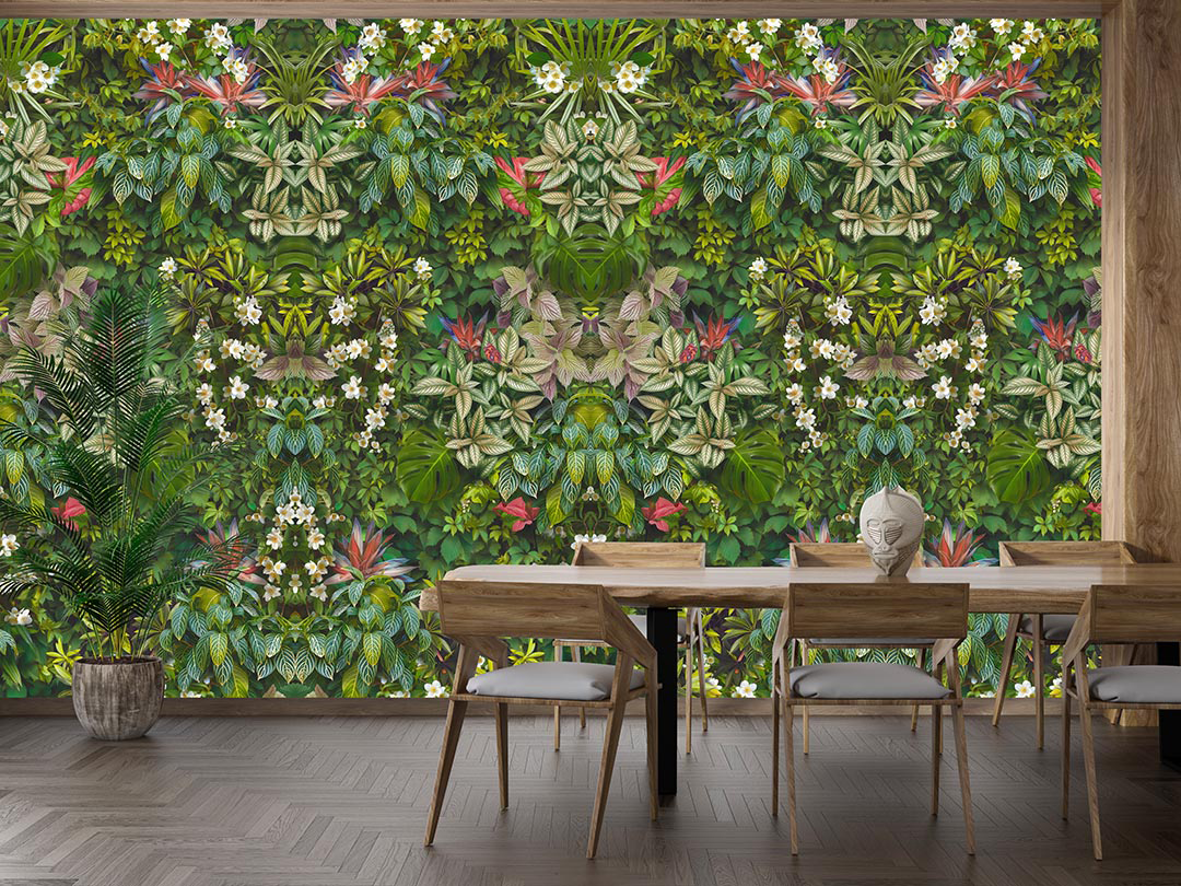 Tropik Ormanın Kalbinden Gelen Çiçek Şöleni Poster Duvar Kağıdı