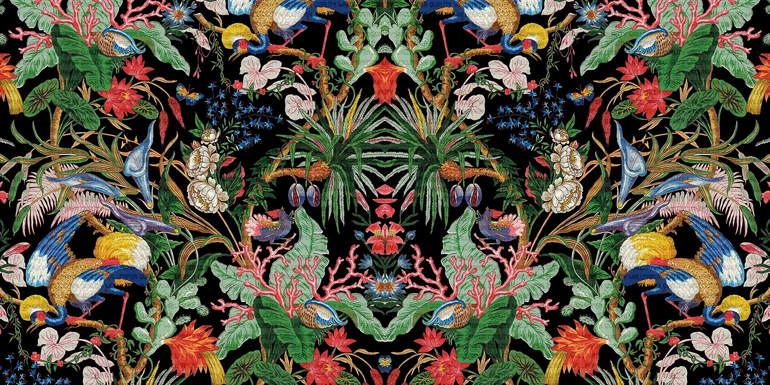 Tropikal Çiçekler ve Egzotik Zarif Kuşlar