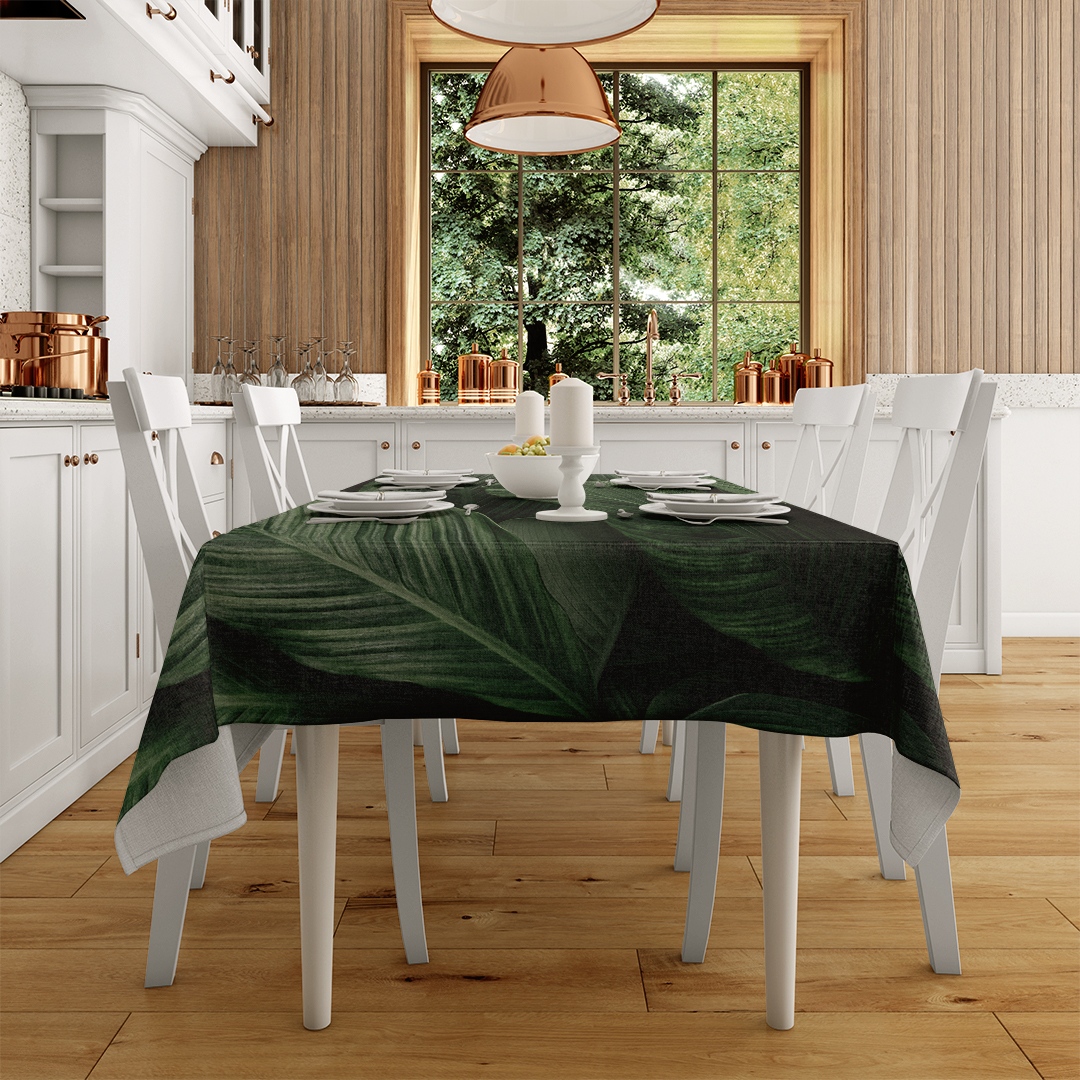 Tropikal Yapraklarla Gelen Huzur Masa Örtüsü