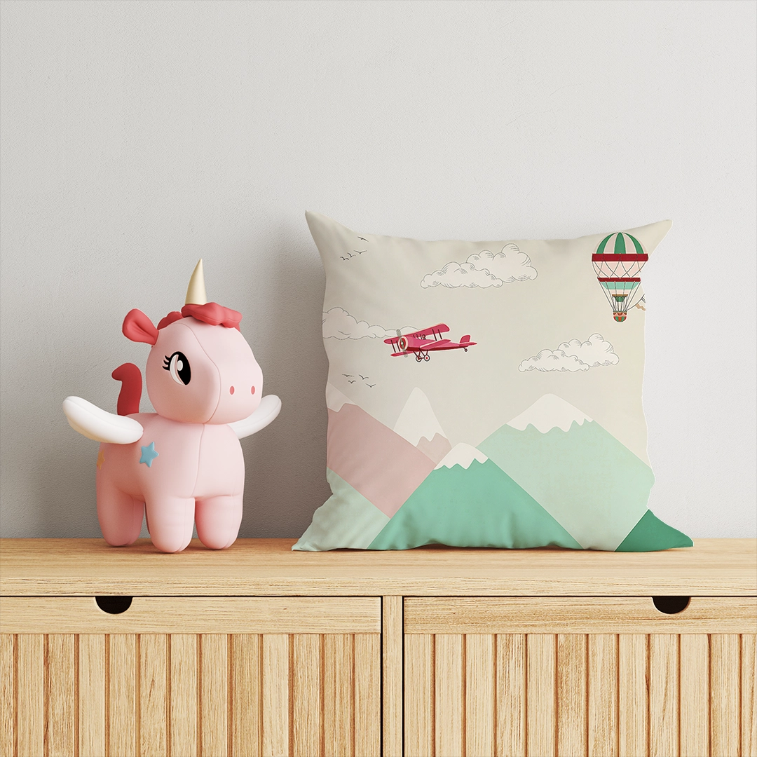 Uçak ve Balonla Dağların Keşfi Kırlent