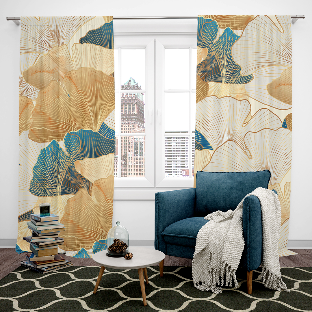 Yaprak Desenlerin Uyumuyla Bir Rüya Fon Perde