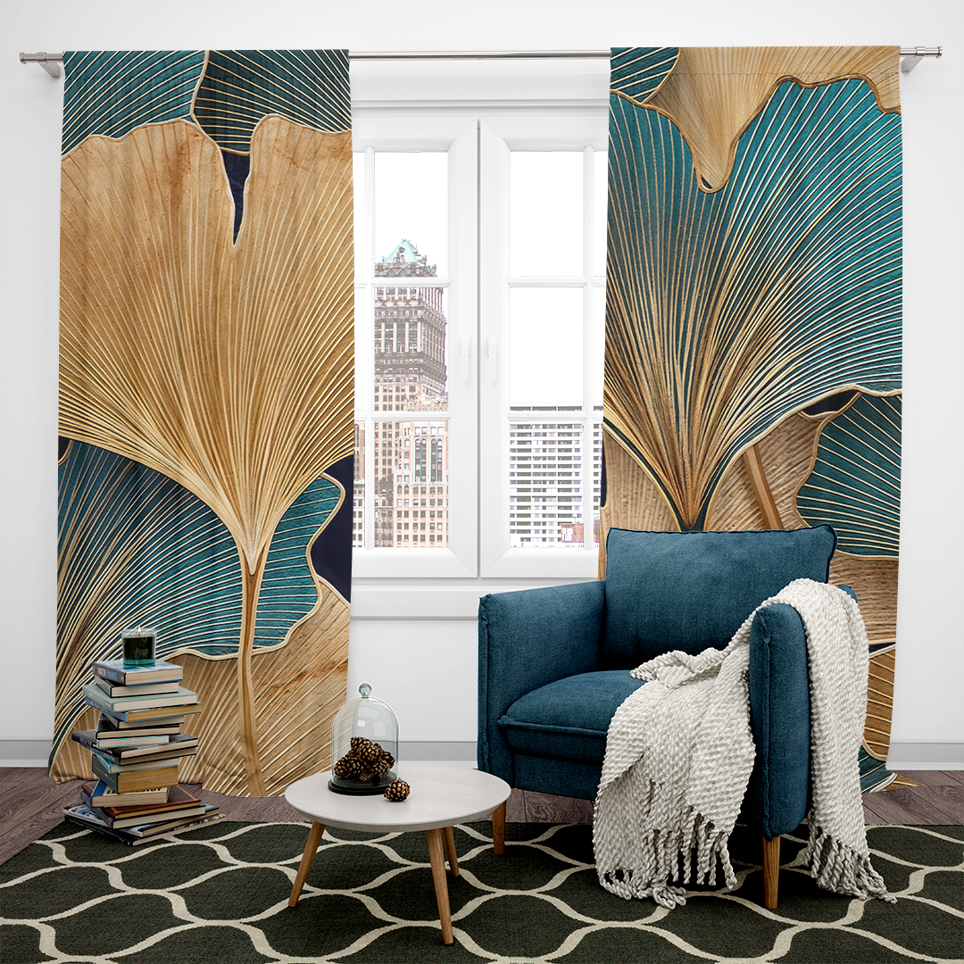 Yaprakların Gizemli Altın Dokunuşu Fon Perde