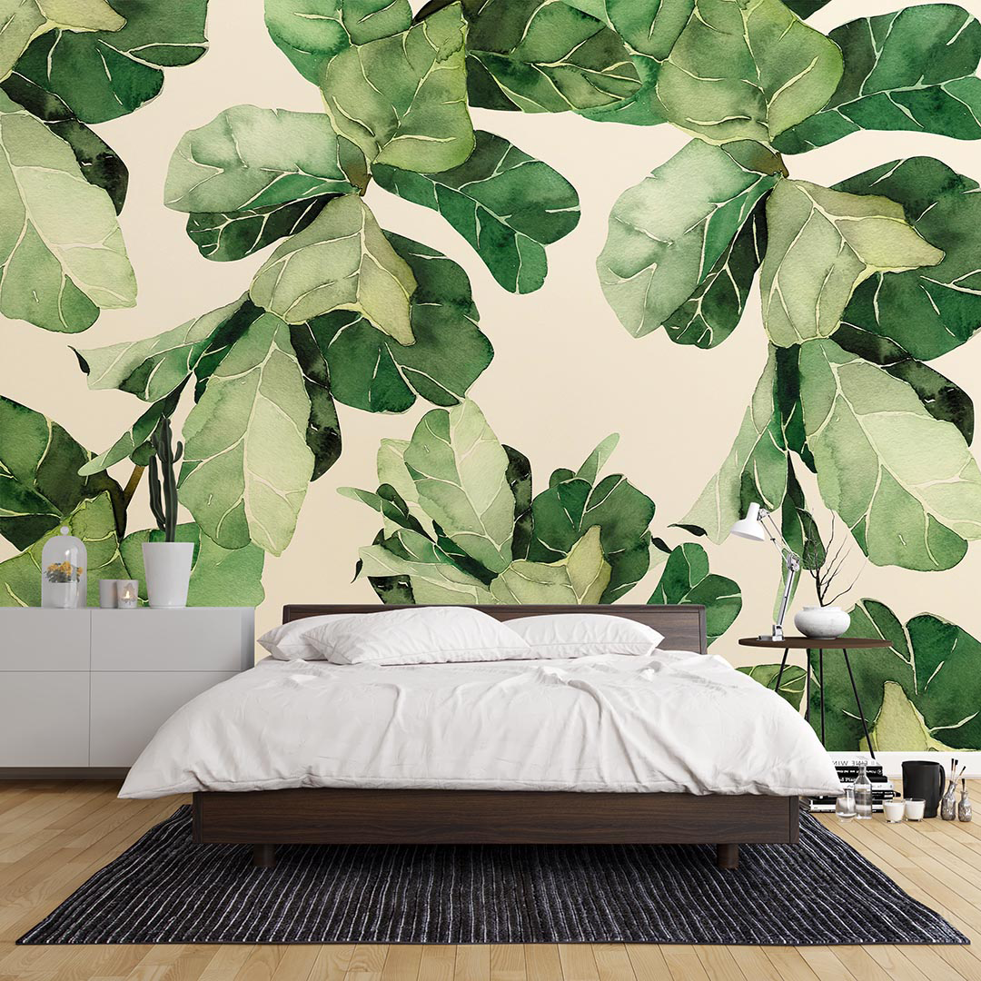 Yeşil Yapraklar ile Doğal ve Huzurlu Poster Duvar Kağıdı