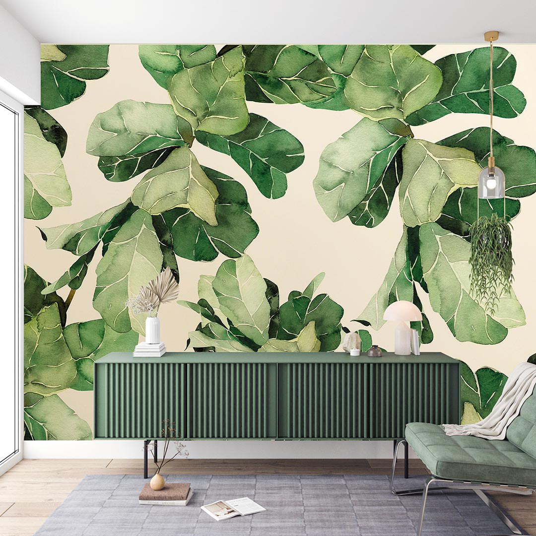 Yeşil Yapraklar ile Doğal ve Huzurlu Poster Duvar Kağıdı