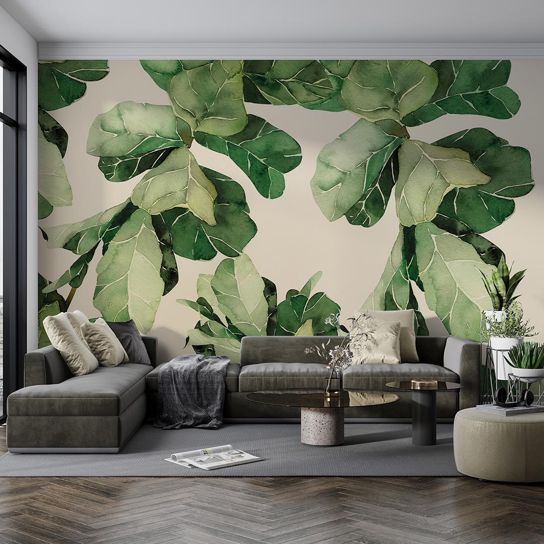 Yeşil Yapraklar ile Doğal ve Huzurlu Poster Duvar Kağıdı