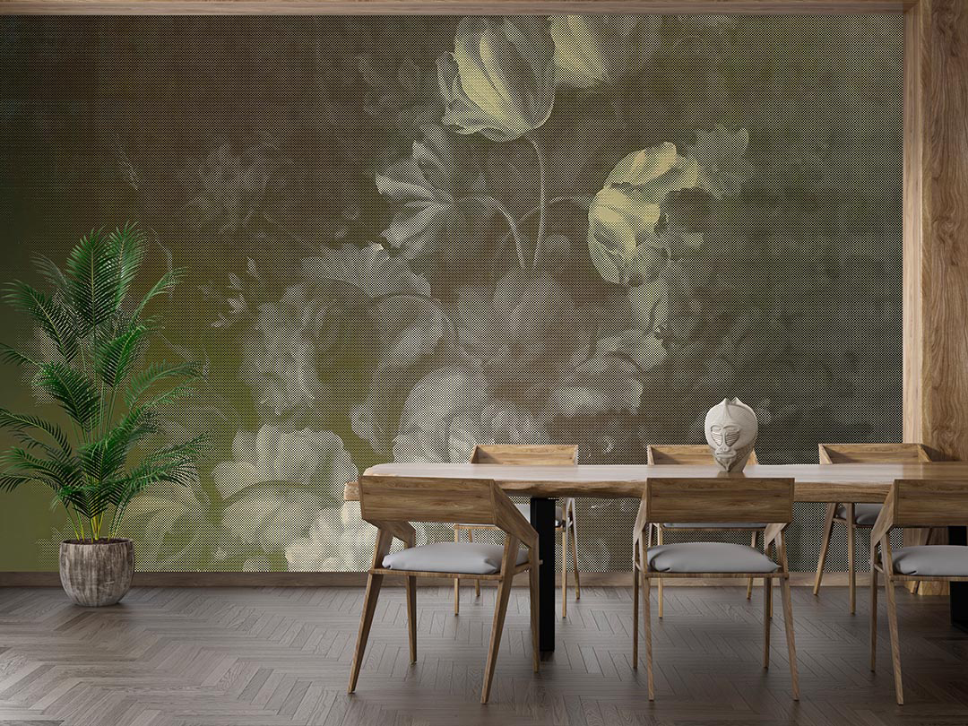 Zamansız Solgun Çiçeklerin Hüzünlü Zarafetindeki Yansıma Poster Duvar Kağıdı