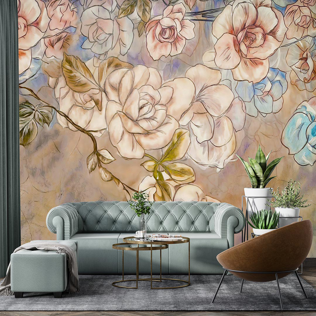 Zamansız Zarafetin İzinde Vintage Gül Bahçesi Poster Duvar Kağıdı