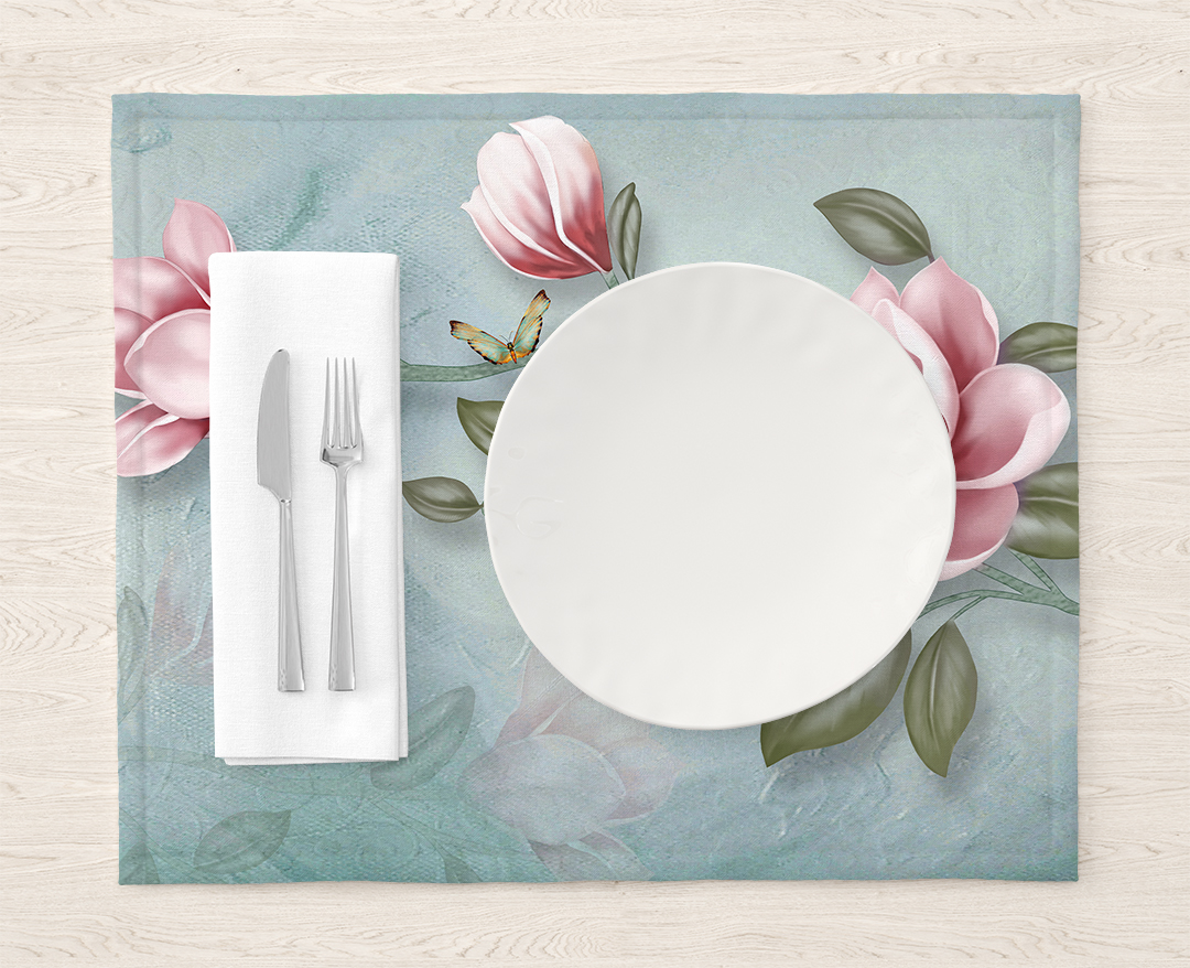 Zarif Çiçekler Narin Kelebekler ve Pastel Renklerle Dolu Bahar Esintisi Amerikan Servis