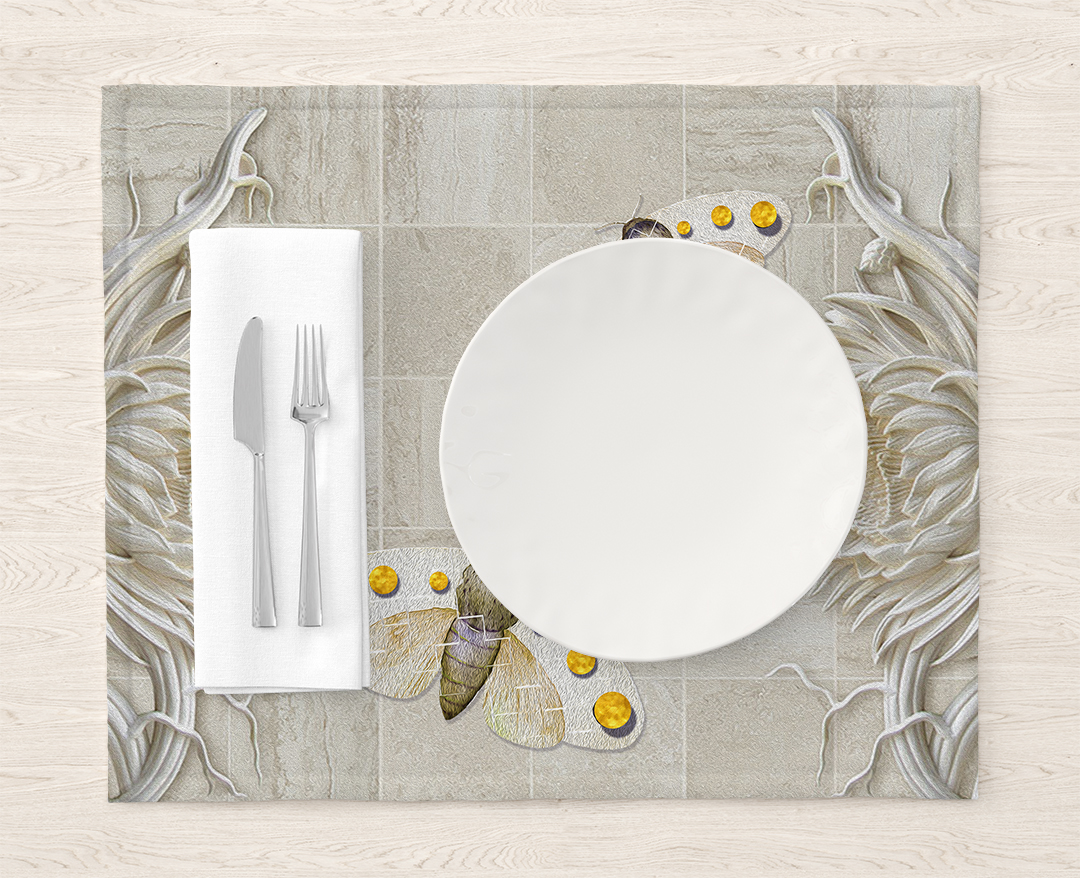 Zarif Çiçekler ve Uçan Kelebekler Amerikan Servis