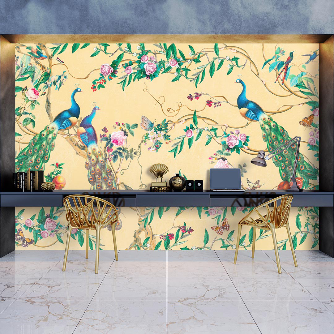 Zarif Tavus Kuşlarının Büyülü Dansı Poster Duvar Kağıdı