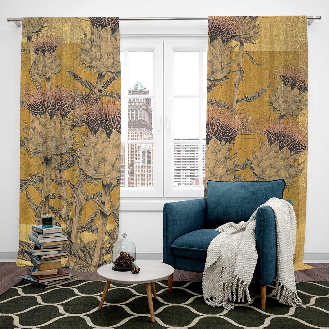 Zarif Yapraklar ve Sıcak Tonlarla Zenginleştirilmiş Lüks Tasarım Fon Perde